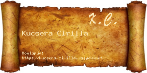 Kucsera Cirilla névjegykártya